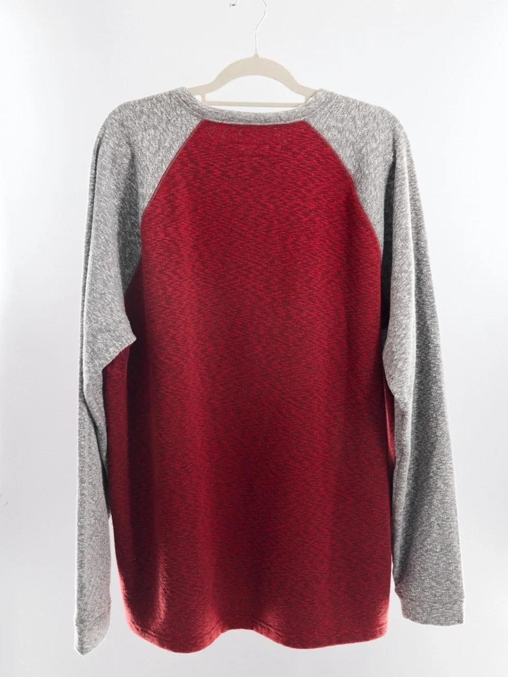 Levi’s Red Gray Thermal Raglan Crewneck Sweater XXL